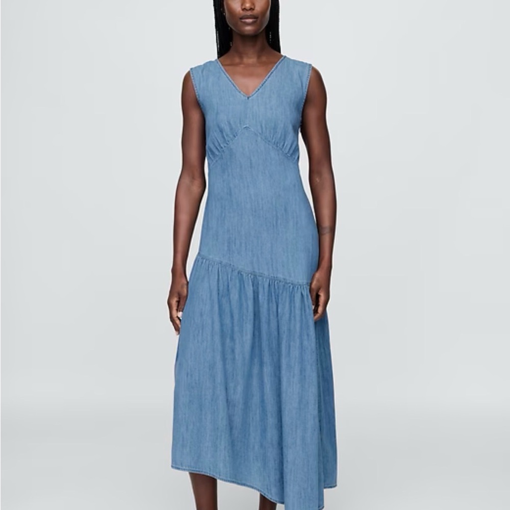 GAP Asymmetrical Blue Denim Dress